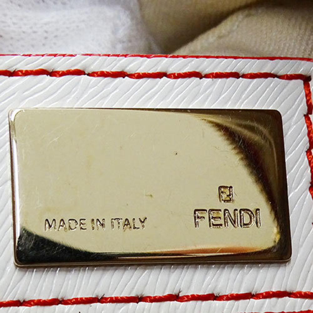 FENDI Canvas Red White 8BL068 Boston Bag - Picture 8 of 16